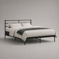 Metallbett Doppelbett mit Metallkopfteil, Schwarz, Liegefläche 160 x 200 cm
