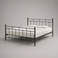 Metallbett mit Kopf- und Fußteil, Stahl, Schwarz, Liegefläche 160 × 200 cm, Gesamtmaß 208 × 168 × 110 cm